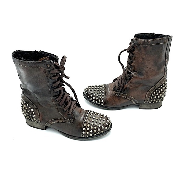 STEVE Madden Studded Lace up Combat Boot - Picture 8 of 8